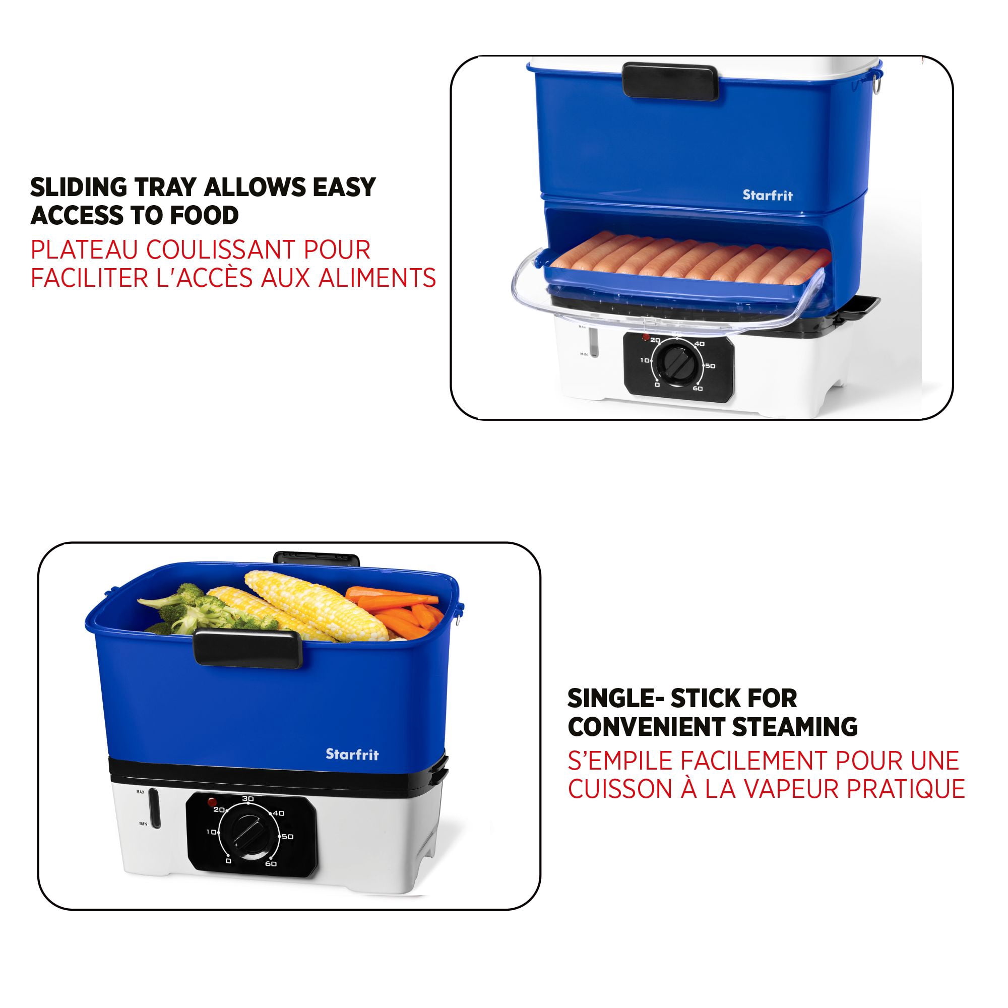 Starfrit Electric Hot Dog Steamer, Steams up to 12 Hot-Dogs