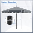thumbnail image 3 of Costway 10 FT Patio Umbrella with Crank Tilt Adjustment Ruffles Vented Top 8 Ribs Gray, 3 of 10