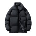 thumbnail image 2 of RXIRUCGD Veste à Col Montant à Manches Longues pour Homme, Décontractée, Sport, Quotidien, Plein Air, Noir, Taille : TG, 2 of 3