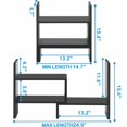 thumbnail image 2 of FITUEYES Desktop Bookshelf Adjustable Countertop Bookcase Office Supplies Wood Desk Organizer Accessories Display Rack Black, 2 of 7