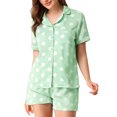 thumbnail image 1 of INSPIRE CHIC Ensembles de Pyjama pour Femmes à Manches Courtes à Pois Vêtements de Nuit Col à Revers Boutonné, 1 of 6
