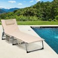 thumbnail image 3 of Gymax Chaise Longue Pliante Surdimensionnée Rembourrée à 4 Volets Chaise Inclinable Beige, 3 of 10