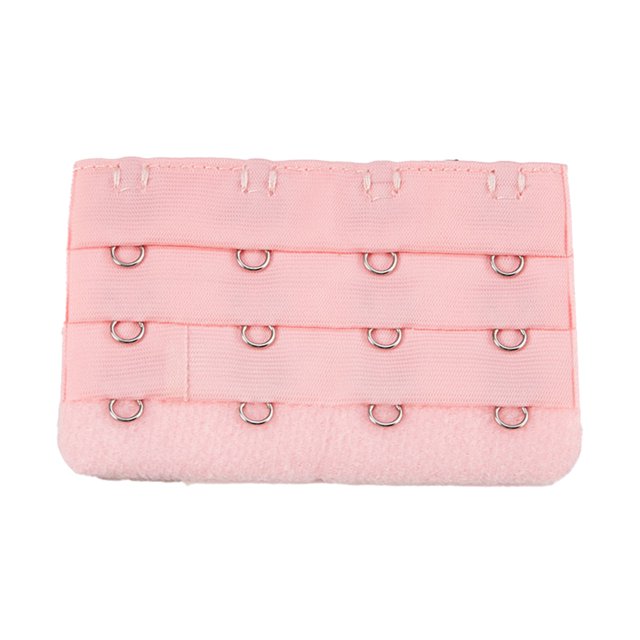 Langgg Extension Strap Bra Extenders Buckle 4 Hook Breathable Practical Accessories Adjustable Replacement 3 Rows Underwear light shrimp red