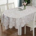 thumbnail image 1 of Oval Tablecloth 52 x 70 Inch Beige, Vintage Floral Tablecloth for Oval Table, Fabric Wrinkle Free Washable Waterproof Retro Tablecloth Oval Table Cloth for Kitchen Dining Room Table, 1 of 5