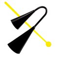 thumbnail image 3 of MasteelfCA Metal Cowbells Durable Calling Bell Black Musical Instrument for Outdoor Class Festival (Small Size), 3 of 7