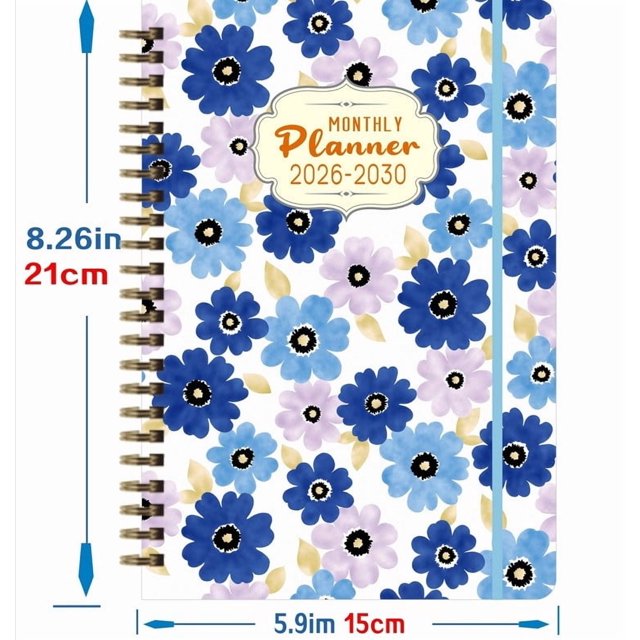 Rvkxad 2026-2030 Monthly Planner, 5-Year Academic Planner with Tabs, Laying Flat Organization Notebook