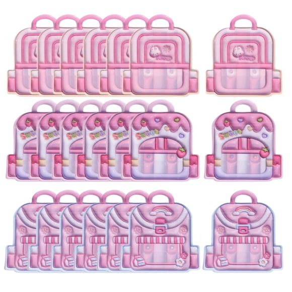 yuksok 21 Pieces Backpack Goodie Bags Kids Candy Bags with Handle for Candy Holiday Pink