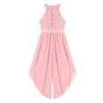 thumbnail image 4 of zdhoor Combinaison-Robe à Volants pour Filles, Paillettes Dentelle, Mariage Fête, Robe de Demoiselle d'Honneur à Dos Nu, Tenue de Danse Scintillante, Rose 10, 4 of 6
