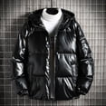 thumbnail image 1 of EGNMCR Jackets for Men Shiny Hooded Reflective Down Jacket Cotton Jacket, 1 of 5