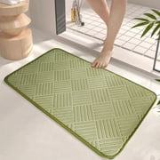 Bathroom Rugs Mat, Xinsrenus Non-Slip Absorbent Bath Mat, Quick Dry Polyester Door Mat for Bathroom Floor Tub Shower, 23.62x15.75 Inch, Green