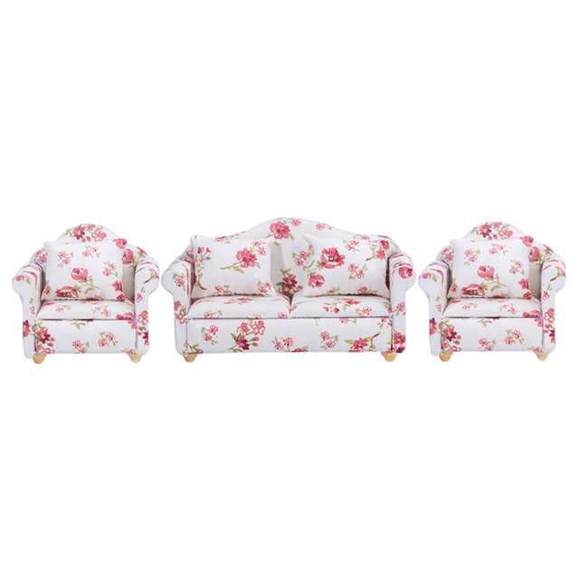 1:12 Dollhouse Sofa Simulation Wood Mini Kids Handcraft Gift - 1 Set, Regular