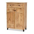 thumbnail image 1 of Baxton Studio Glidden Oak Brown Finished Wood 1-Drawer Shoe Storage Cabinet, 1 of 12