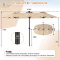 thumbnail image 3 of Costway Double-Sided Patio Umbrella with Color-Changing Flowing Solar LED Lights Crank Lift Beige, 3 of 10