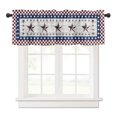 thumbnail image 1 of Window Valances Independence Day 1 Panel  54 x 18 Inch Window Treatment Decor Curtains Rod Pocket Valances for Kitchen/Living Room  July 4th Red White and Blue Star, 1 of 10
