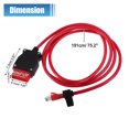 thumbnail image 4 of Unique Bargains 1pcs Car OBD Cable Adapter Replacement for Volvo Vehicles 2016 Black Red Metal Plastic, 4 of 7