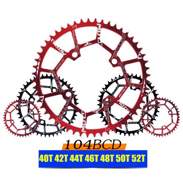 Plateau de Vélo 104BCD Roue Dentée Vélo Chaîne Ronde Pièces Anneau Roue Roue Dentée Vélo Chaîne Ronde Boulon Vitesse Pièces Chaîne Noir 46T