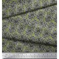 thumbnail image 2 of Soimoi Poly Georgette Fabric Leaves & Floral Block Fabric Prints by Yard 52 Inch Wide, 2 of 3