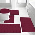 thumbnail image 5 of Fridja Bathroom Rugs 5 Piece - Absorbent Memory Foam Bath Mat for Bathroom, Non-Slip, Machine Washable, Dries Quickly, Bathroom Mat Set Red, 5 of 5