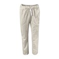 thumbnail image 4 of Yuyuzo Womens Cotton Linen Slacks Plus Size Lounge Pants Drawstring Waist Straight Leg Trousers Solid Color, 4 of 4