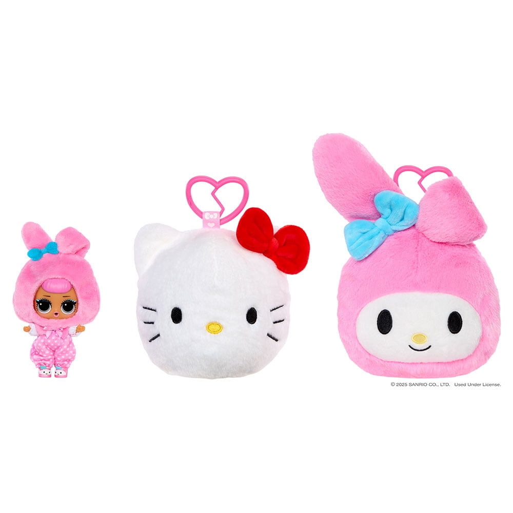 Surprise de peluche réversible L.O.L. Surprise! Loves Hello Kitty avec poupée Tout-petit et porte-clés assortis