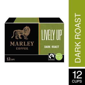 Marley Coffee, Lively Haut, Roast foncé, Capsules compatibles K-Cup à usage unique, 12 Capsules
