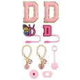 thumbnail image 1 of Complete Drinkware Accessory Set with Embroidery Patch Straw Covers Charm Necklace Chain and Leak Guard Cup Decorative Upgrade Kit, 1 of 3