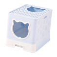thumbnail image 3 of Hooded Cat Litter Box Detachable Fully Enclosed Cat Toilet Reusable Cat Sand Box blue, 3 of 9