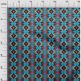 thumbnail image 3 of oneOone Rayon Medium Blue Fabric Geometric Sewing Craft Projects Fabric Prints By Yard 56 Inch Wide, 3 of 4