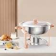 thumbnail image 4 of Ourlova Réchaud de Buffet en Acier Inoxydable 201 Rose Doré 5 L, Ensemble de 2, avec Support de Carburant à Cadre Détachable, 4 of 9