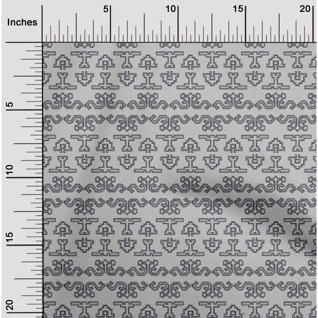 oneOone Cotton Flex Fabric Geometric Block Printed Fabric 1 Yard 40 Inch Wide