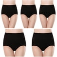 thumbnail image 1 of Plebaso Womens High Waisted Cotton Underwear Full Coverage Ladies Panties Multipack Regular and Plus Size, 1 of 5