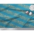 thumbnail image 3 of Soimoi Blue Rayon Fabric Lace Border Abstract Print Fabric by Yard 56 Inch Wide, 3 of 5