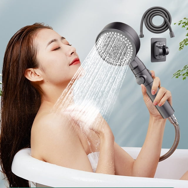 Yhmxh Home Decor Home Accessories Shower High Pressure Handheld Showerhead Hard Water High Pressure 8 Spray Modes Handheld Shower For The Elderly With Water Pipe Base Shower Head
