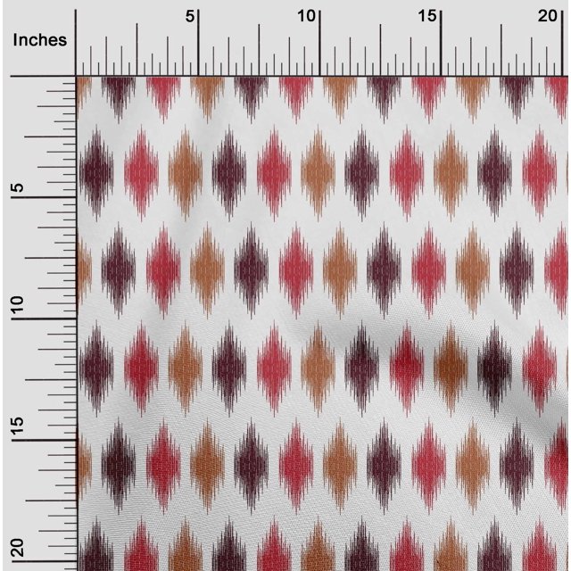oneOone Polyester Lycra Fabric Argyle Ikat Printed Fabric 1 Yard 56 Inch Wide