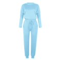 thumbnail image 4 of QJUHUNG Liquidation d'Automne Femmes Sweat à Capuche à Fermeture Éclair Couleur Unie et Pantalon Ensemble de Sport, 4 of 6