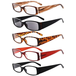 Eyekepper 5 Pairs Reading Glasses for Women Reading Inlcude Reader Sunglasses +2.00 Reading Eyeglasses