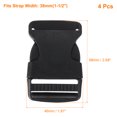 thumbnail image 2 of Unique Bargains 4Pack 1-1/2' Plastic Dual Adjustable Side Release Buckle for Backpack Strap Black, 2 of 6