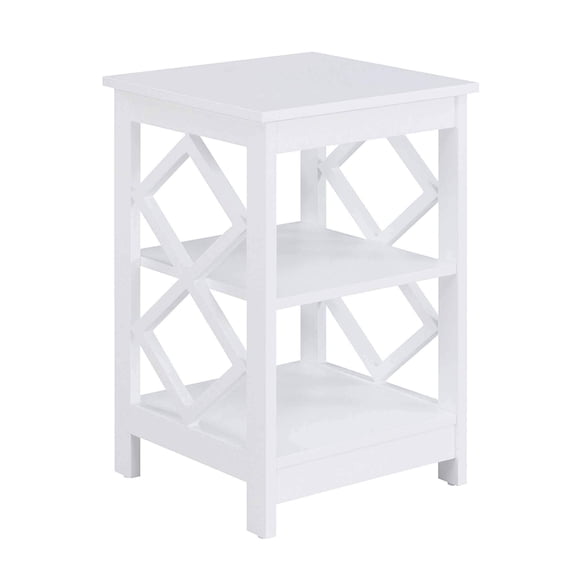 Convenience Concepts Diamond Table d'Appoint Carrée, Fini Bois Blanc