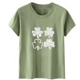 thumbnail image 1 of QIPOPIQ T-Shirts à Manches Courtes pour Femmes à Col Rond T-Shirts de la Saint-Patrick Tunique Shamrock T-Shirt T-Shirt Vert T-Shirts de la Saint-Patrick Hauts T-Shirt T-Shirts de Fête T-Shirts Graphiques Aubaines, 1 of 4