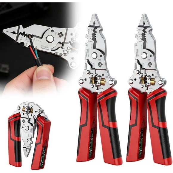 16 in 1 Wire Stripper Twister, Foldable Cable Cutter with Voltage Tester 12-250V for Electrician