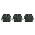 thumbnail image 3 of Maytalsory Chic Small Shopping Bucket Shoulder Bag Drawstring Purse Handbag Blue Green 22x11x19CM 3Set, 3 of 6