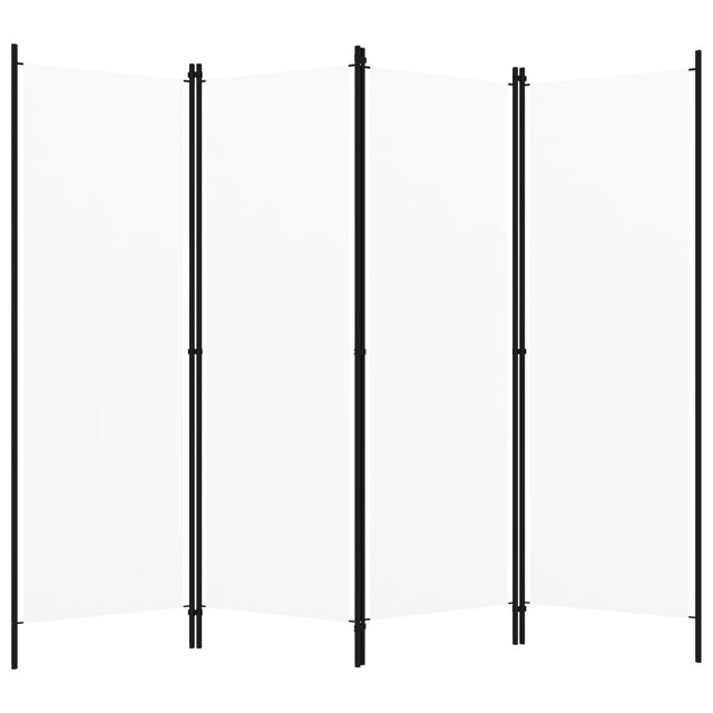 vidaXL 4-Panel Free Standing Fabric Folding Room Divider Screen White 200x180 cm
