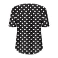 thumbnail image 5 of Liquidation de Hauts pour Femmes Grande Taille, Blouse d'Été à Manches Courtes pour Femmes, T-shirt Plissé à Boutons à Col Rond à Manches Courtes pour Femmes Grande Taille, 5 of 5