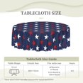 thumbnail image 3 of Round Tablecloth American Flag Red White Star 60 Inch Table Cover for Dining Polyester Cloth with Scalloped Edges Stain Resistance Kitchen Picnic Party Restaurant Decoration, 3 of 6
