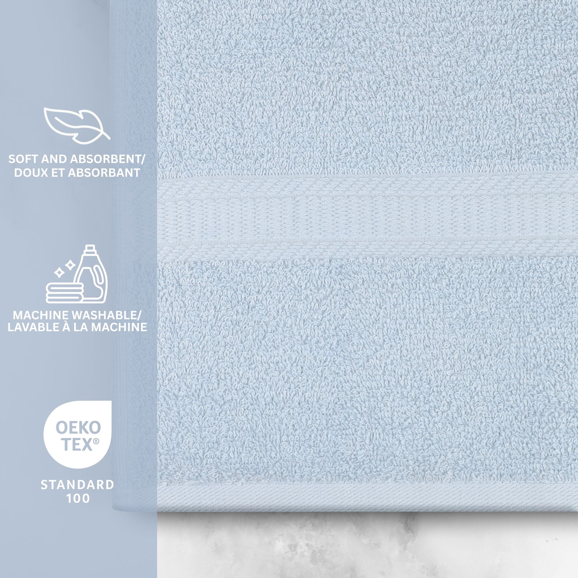 Mainstays Basic Washcloth, Soft & Durable, 100% Cotton