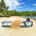 thumbnail image 4 of Costway Lot de 2 Chaises Longues de Plage avec Ouverture pour le Visage, Coussins et Dossier Réglable, 4 of 10