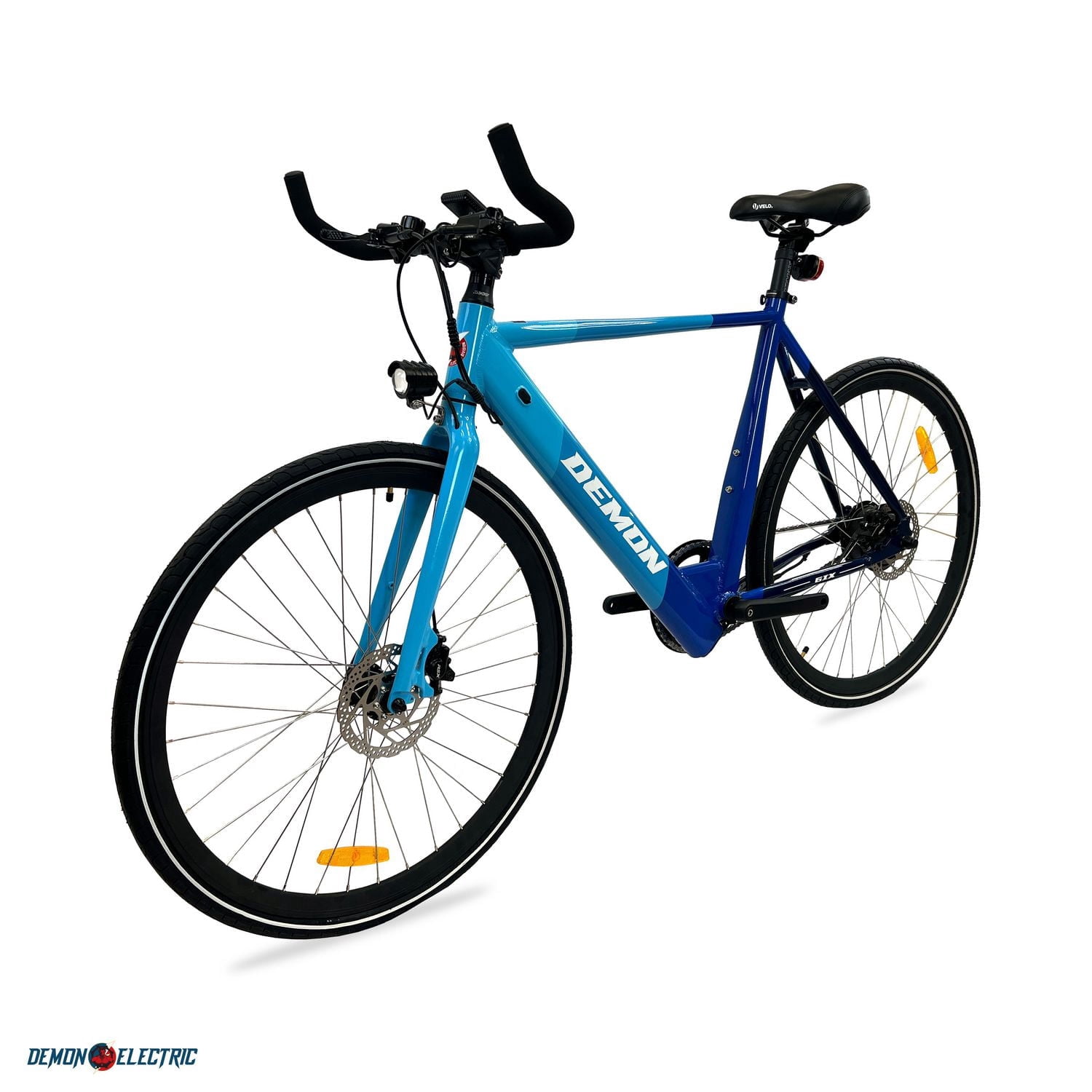 Demon Electric Vélo électrique de 27,5 pouces, moteur de 250 W pour adultes, vélo électrique de ville, 32 km/h, vélo électrique de navette avec 36V batterie dissimulée, bleu