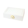 thumbnail image 1 of lionlar Travel Jewelry Box, Jewelry Storage Display Holder Mini Double Layer Soft Velvet White, 1 of 7
