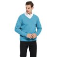 thumbnail image 1 of TOPTIE Mens V-Neck Cotton Knitted Slip Over Sweater Long Sleeve, 1 of 8