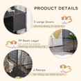 thumbnail image 4 of 56-Panel Black Metal Pet Playpen Cage for Rabbit, Chinchilla – DIY Small Animal House & Storage Rack, 41.3" x 27.6" x 41.3", 4 of 7